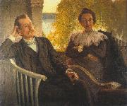 Richard Bergh Author Per Hallstrom and his wife Helga oil on canvas